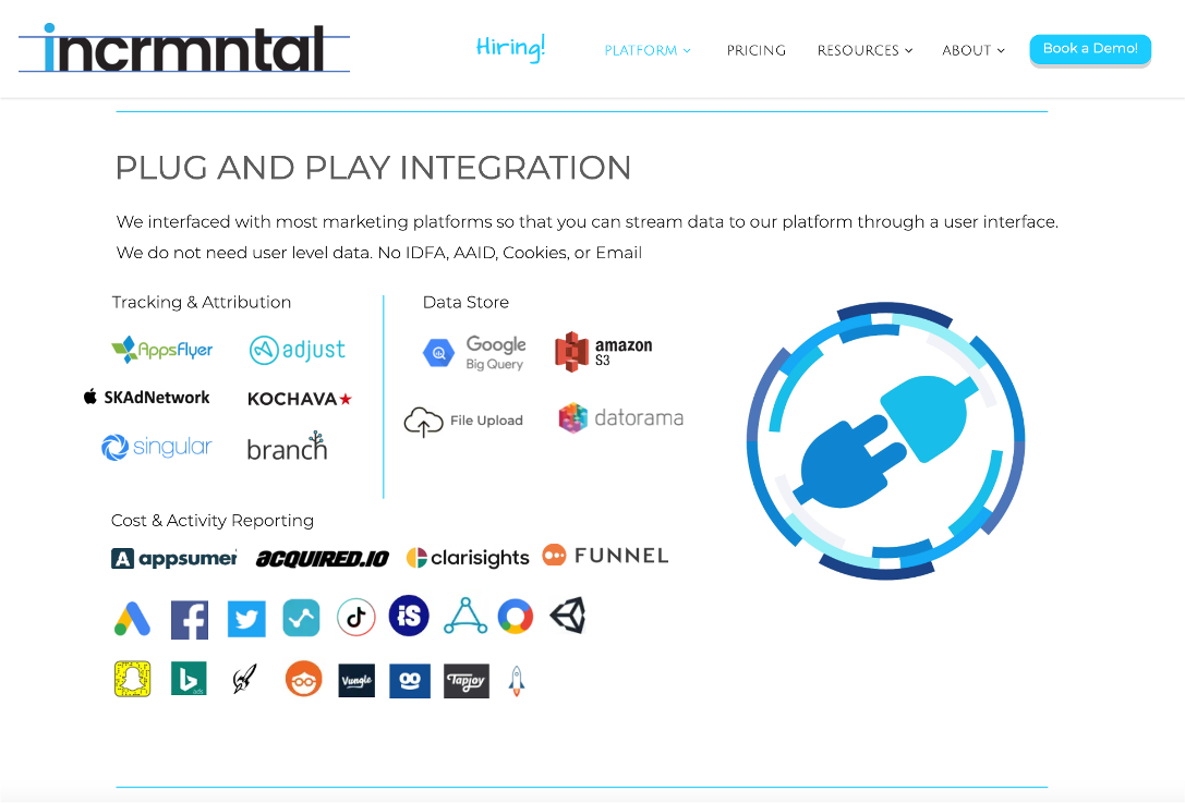 incrementality plug and play integration